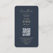 振付モダン踊りダンサーダークブルー金ゴールド 名刺 (裏面)