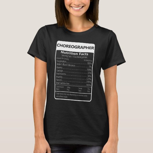 振付家の栄養事実皮肉なグラフィック Tシャツ (正面)
