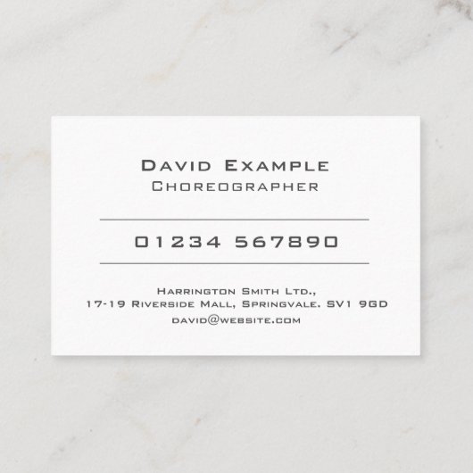 振付家の立会者の写真 名刺 (裏面)