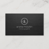 振付師ダンサーアイコン濃いブラシ仕上げメタル 名刺 (正面)