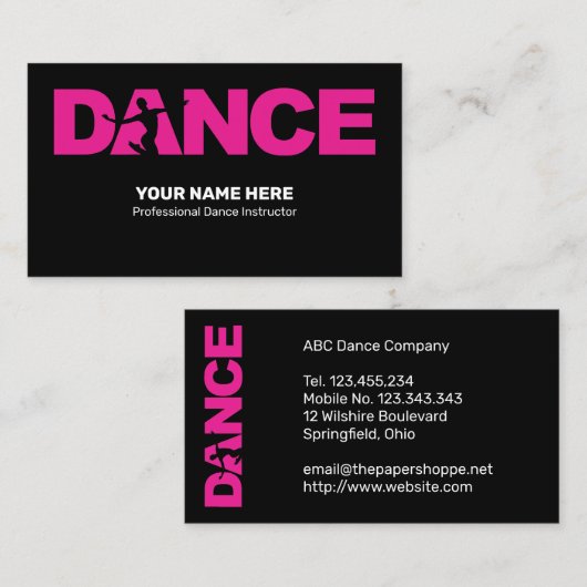 振付師プロフェッショナル名刺 名刺 (正面/裏面)