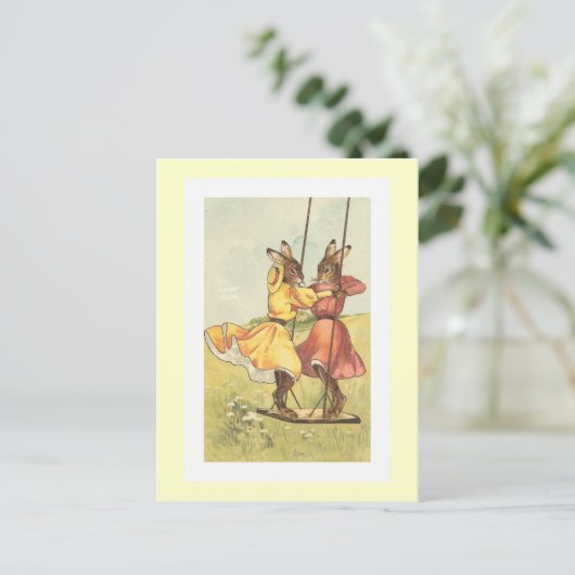 "振動のウサギ"ヴィンテージイースター シーズンポストカード (スタンド正面)