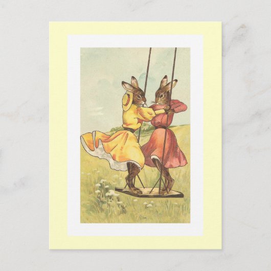 "振動のウサギ"ヴィンテージイースター シーズンポストカード (正面)