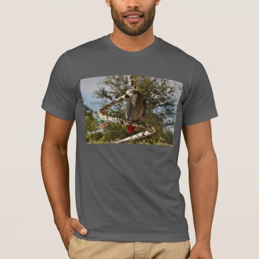 振動のコンゴのアフリカ灰色 Tシャツ (正面)