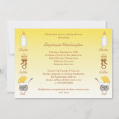 振動のラッセル音ロール中立性のベビーシャワー 招待状 (裏面)