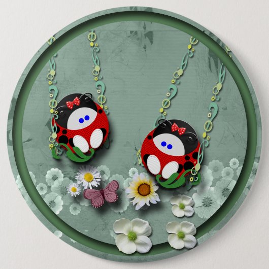 振動よい時間 缶バッジ (正面)