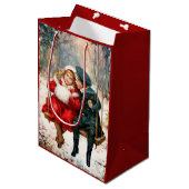 振動ギフトバッグのヴィンテージのビクトリアンな子供 ミディアムペーパーバッグ (正面アングル)