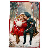 振動ギフトバッグのヴィンテージのビクトリアンな子供 ミディアムペーパーバッグ (裏面)