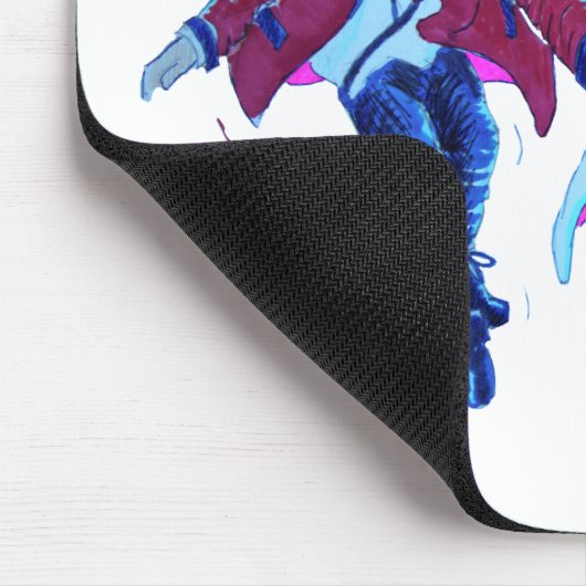 振動ダンサーのピンクのプードルのスカートのサドルシューズ マウスパッド (コーナー)