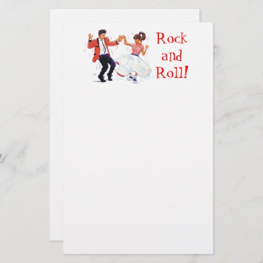 振動ダンサーのプードルのスカート及びサドルシューズ 便箋 (正面/裏面)