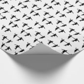 振動ダンスのカップルはギフトの包装紙のシルエットを描きます ラッピングペーパー (角)