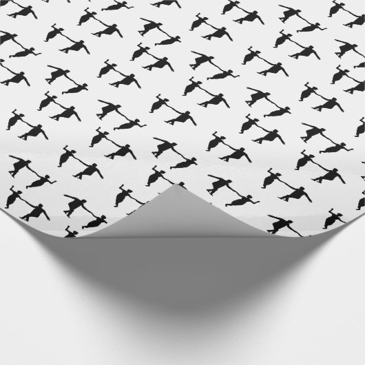 振動ダンスのカップルはギフトの包装紙のシルエットを描きます ラッピングペーパー (角)