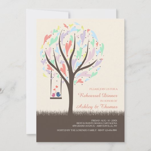 振動パステルの招待状の仲の良い恋人同士 招待状 (正面)