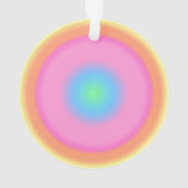振動前向き – 放射カラフル勾配 オーナメント (裏面)