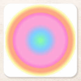 振動前向き – 放射カラフル勾配 スクエアペーパーコースター