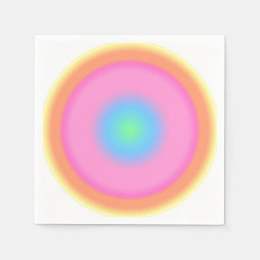 振動前向き – 放射カラフル勾配 スタンダードカクテルナプキン (正面)