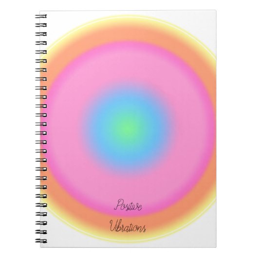 振動前向き – 放射カラフル勾配 ノートブック (正面)