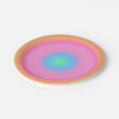 振動前向き – 放射カラフル勾配 ペーパープレート (アングル)