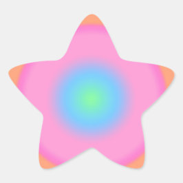 振動前向き – 放射カラフル勾配 星シール