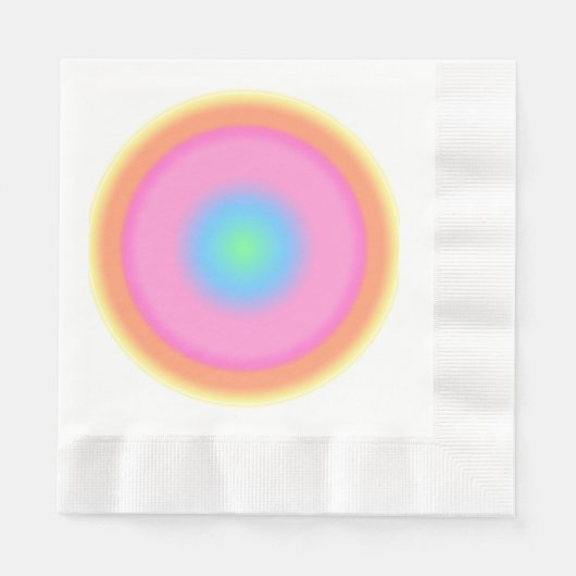 振動前向き – 放射カラフル勾配 縁ありランチョンナプキン (正面)