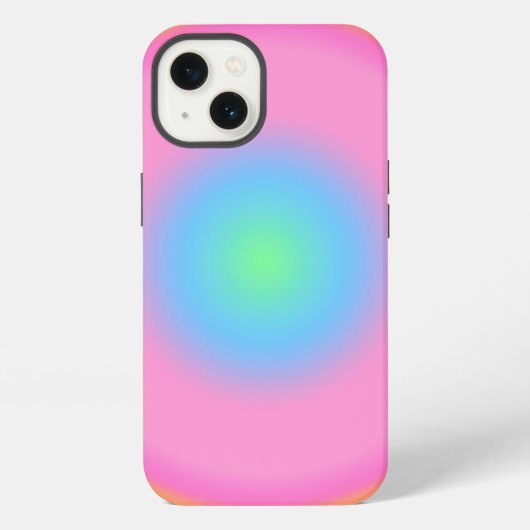 振動前向き – 放射カラフル勾配 iPhoneケース (裏面)