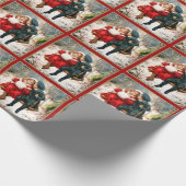 振動包装紙のヴィンテージのビクトリアンな子供 ラッピングペーパー (角)