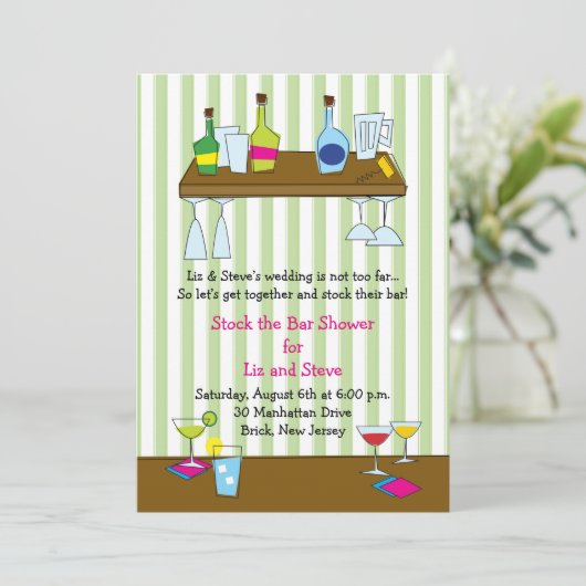 振動在庫バーのシャワーの招待状 招待状
