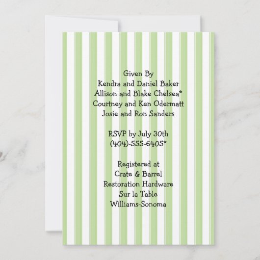 振動在庫バーのシャワーの招待状 招待状 (裏面)