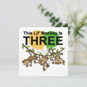 振動猿の第3誕生日のTシャツおよびギフト カード (スタンド正面)