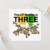振動猿の第3誕生日のTシャツおよびギフト カード (正面/裏面インサイチュ)