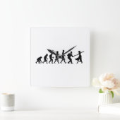 振動踊り スクエア壁時計 (ホーム)