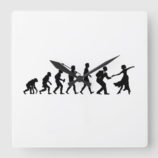 振動踊り スクエア壁時計 (正面)