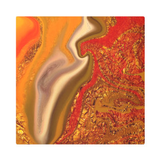 振動，茶色，禅，チャクラ，磁気， メタルプリント