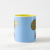 振動Tシャツおよびギフトの女の子 ツートーンマグカップ (中央)