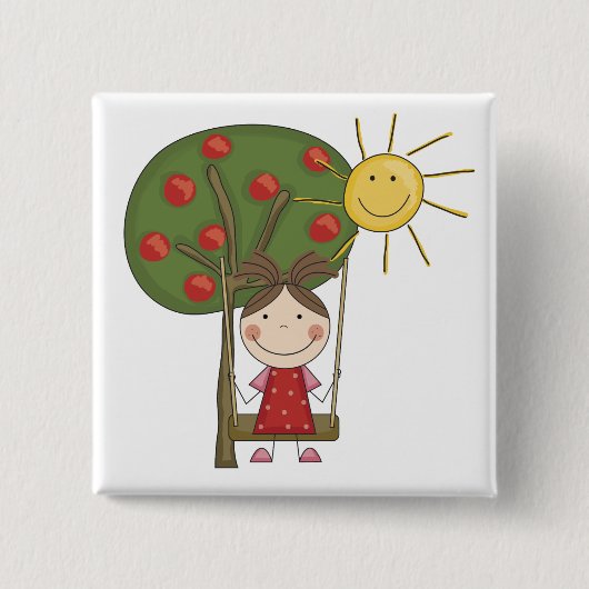 振動Tシャツおよびギフトの女の子 缶バッジ (正面)