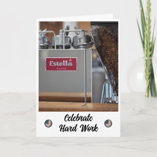 挽いて醸造 – 労働日カード サンキューカード (正面)