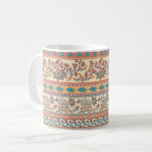 挿し目のない花縁どの飾り模様 コーヒーマグカップ (正面左)