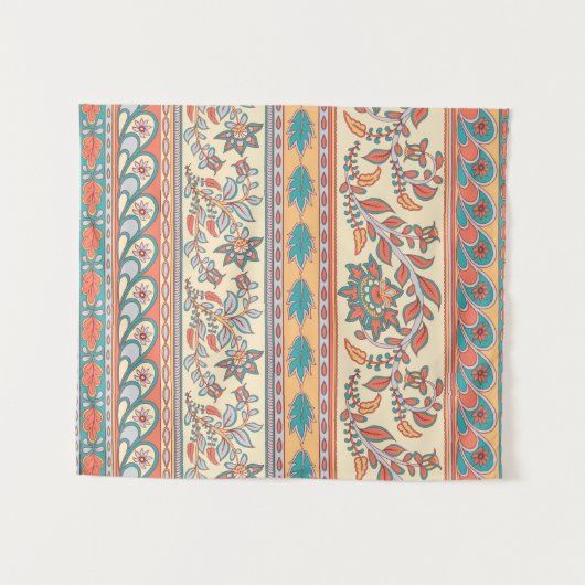 挿し目のない花縁どの飾り模様 タペストリー (正面(横))