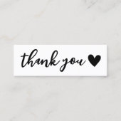 挿入した手書き感謝していレタリングハート スキニー名刺 (正面)