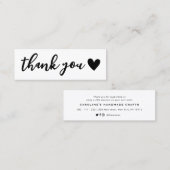 挿入した手書き感謝していレタリングハート スキニー名刺 (正面/裏面)