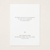 挿入するシンプルピンクのスクリプ感謝していトのビジネスロゴ (裏面)