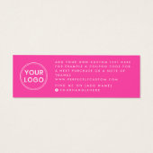 挿入するホットピンクのスクリプ感謝していトのビジネスロゴ (裏面)