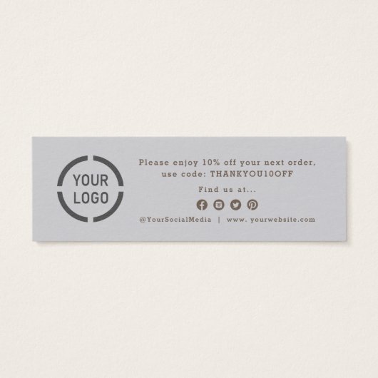 挿入するミニマル感謝していスグレーのビジネスロゴ (裏面)