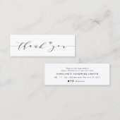 挿入する手感謝してい書きレタリング  スキニー名刺 (正面/裏面)