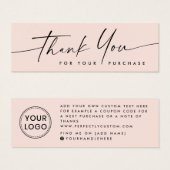 挿入する手書きスクリプ感謝していトロゴのピンク (正面&裏面)