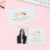 挿入フォトエステ実在ート不動産仲介業者鍵ハウス金ゴールド 名刺