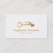 挿入フォトエステ実在ート不動産仲介業者鍵ハウス金ゴールド 名刺 (裏面)