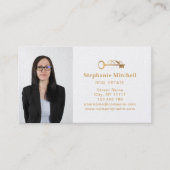 挿入フォトエステ実在ート不動産仲介業者鍵ハウス金ゴールド 名刺 (正面)