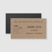 挿入物を結婚する素朴なクラフト紙のメーソンジャーのハート (正面/裏面)