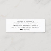 挿感謝してい入業者の手書き スキニー名刺 (裏面)